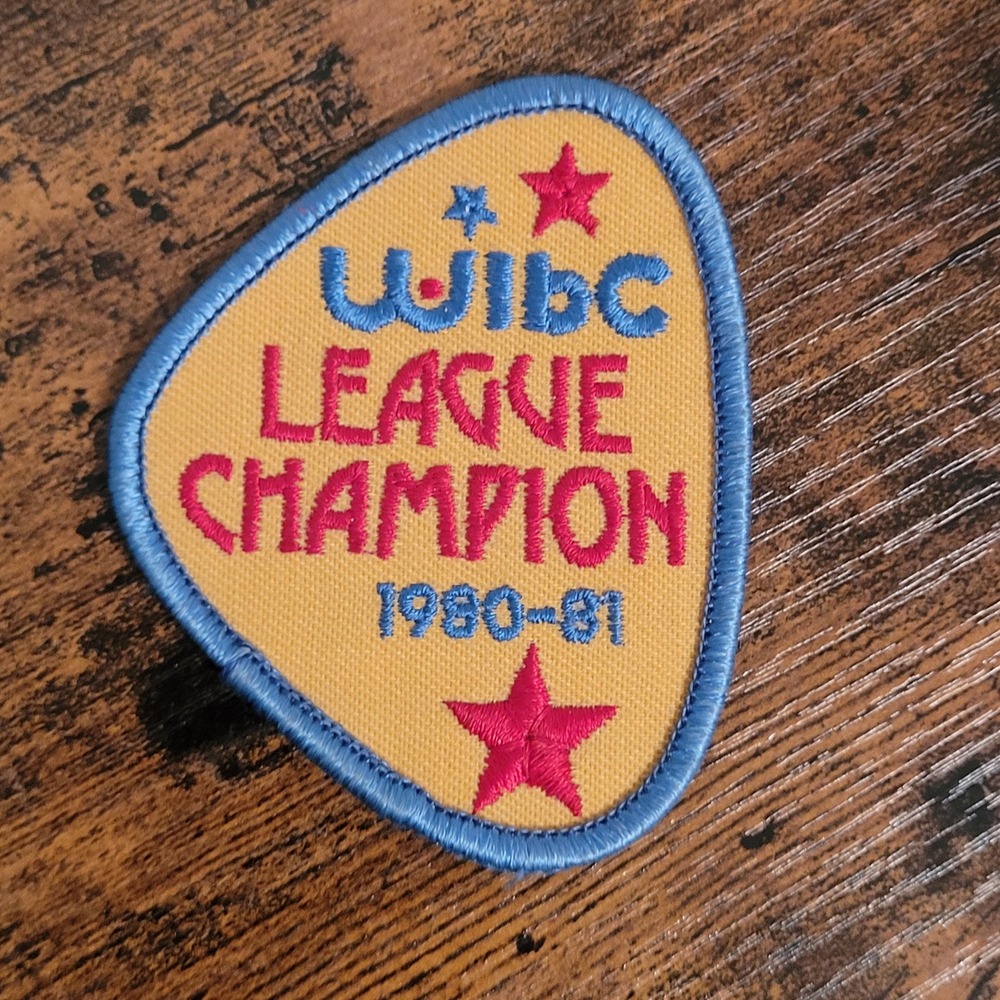 Vintage WIBC League Champion Bowling Patch Sew-on Yellow Red Blue 1980s